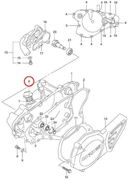 6: Suzuki RM85 påfyllningsplugg