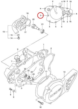 5: Suzuki RM85 bult kopplingskåpa