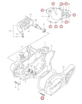 4 & 12: Suzuki bult kopplingskåpa