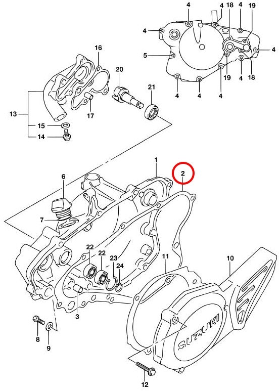 Packning kopplingskåpa Suzuki RM85