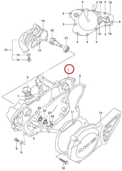 1: Suzuki RM85 kopplingskåpa