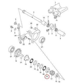 14: Suzuki RM85 stopper governor spring