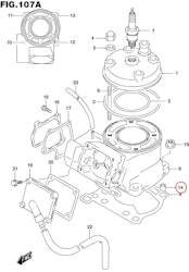 14: Suzuki RM85 styrning cylinderfot