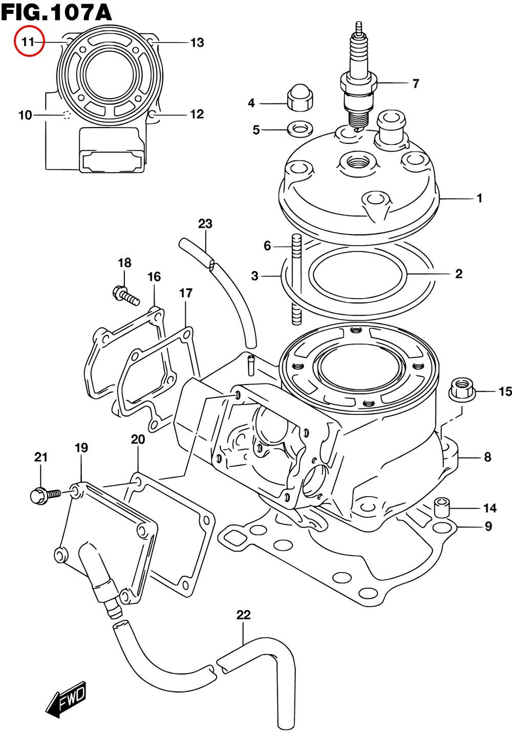 11: Suzuki RM85 pinnbult cylinder