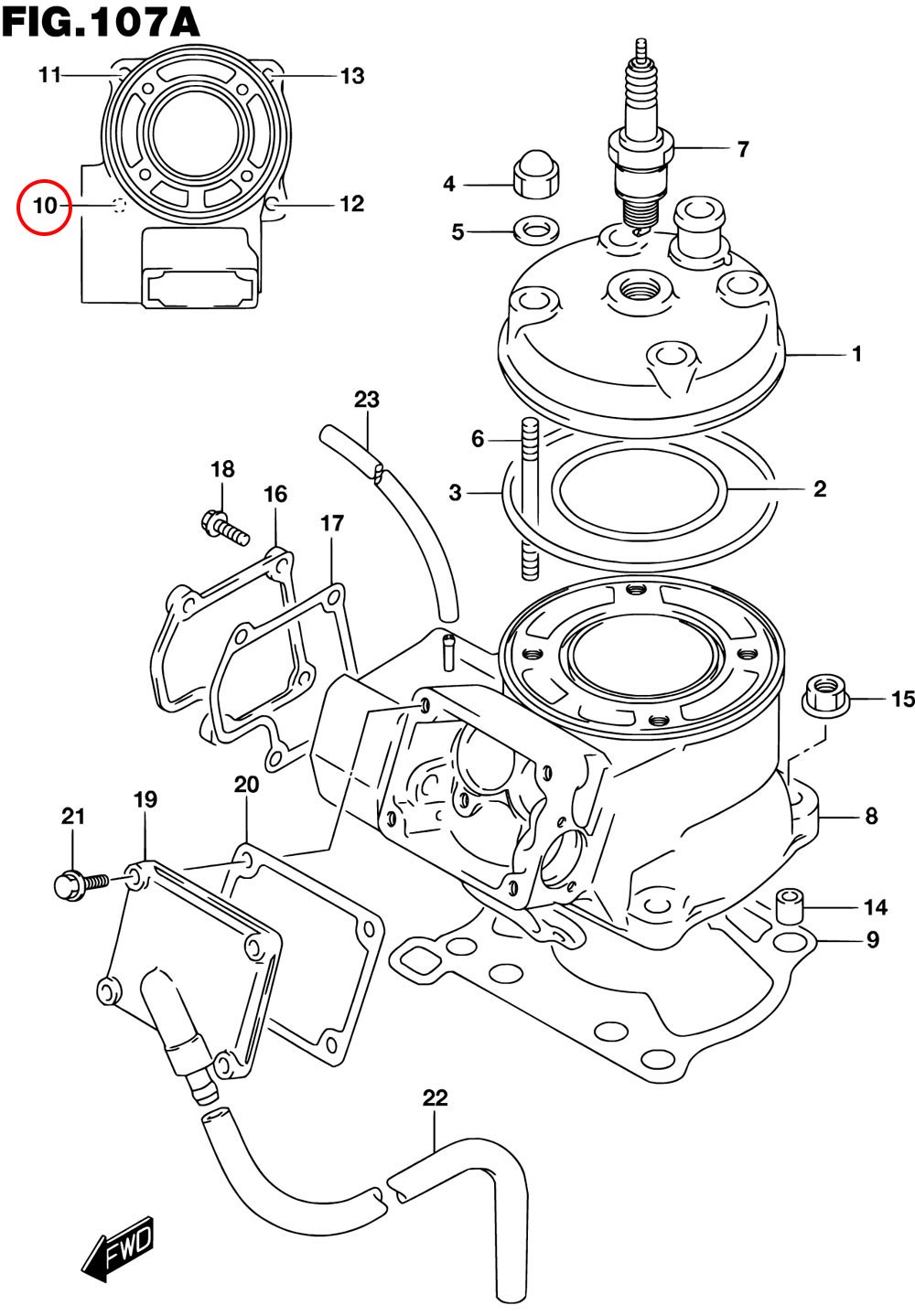 10: Suzuki RM85 pinnbult cylinder