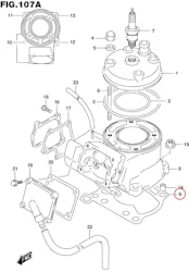 9: Suzuki RM85 cylinderfotspackning