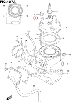 5: Suzuki RM85 bricka topplock