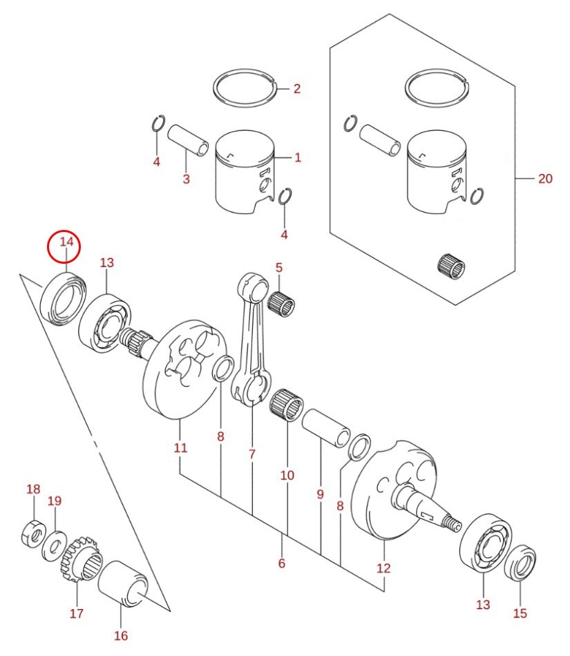 Packbox vevparti  Suzuki RM85 2002-2022