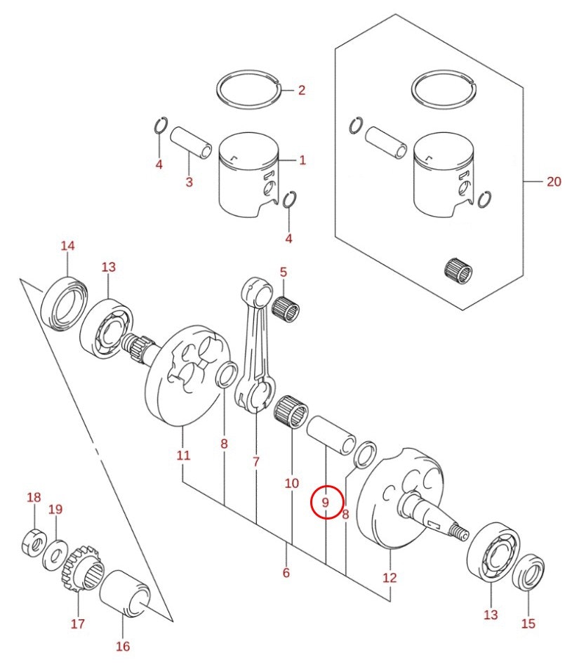 Vevtapp Suzuki RM85 2002-2022. 12211-02B50