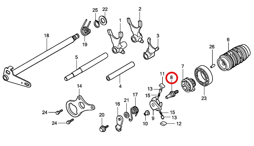 8: Pin shifter Honda CR85