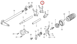 2: Växelgaffel Honda CR85 (vänster)