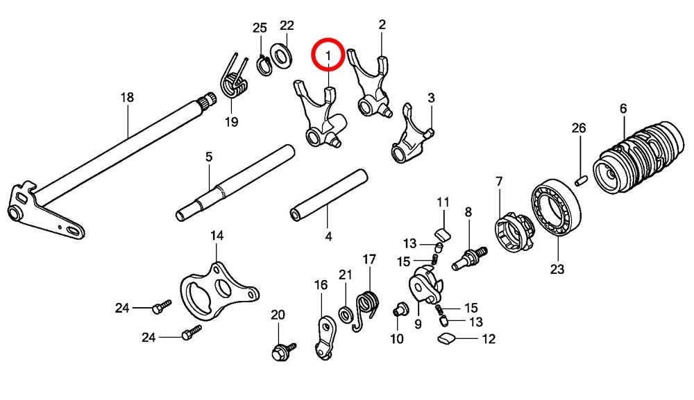 Växelgaffel Honda CR85 (höger) 24211GBFB40