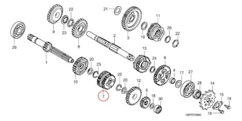 7: Honda CR85 drev huvudaxel (utgått)