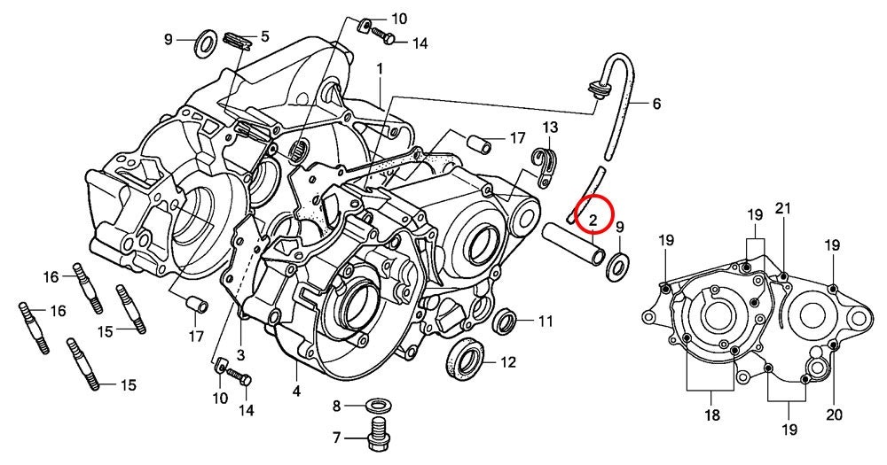 2: Distans vevhus Honda CR85