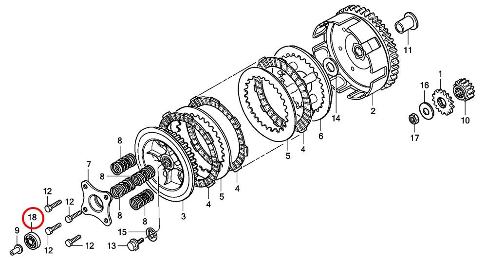 Lager koppling Honda CR85