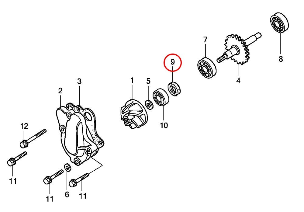 Packbox vattenpump Honda CR85