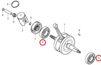 5: Honda CR85 ramlager
