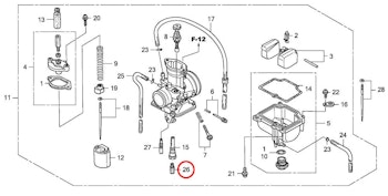 26: Main jet huvudmunstycke Honda CR85
