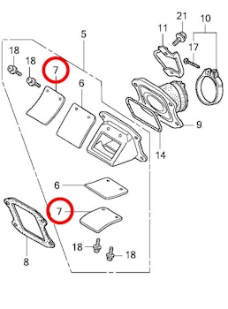 7: Honda CR85 mothåll reedventil