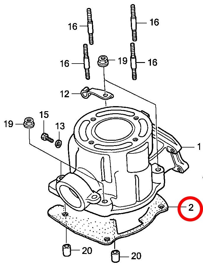 Cylinderfotspackning Honda CR85 2004-2007