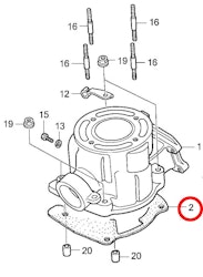 2: Honda CR85 cylinderfotspackning