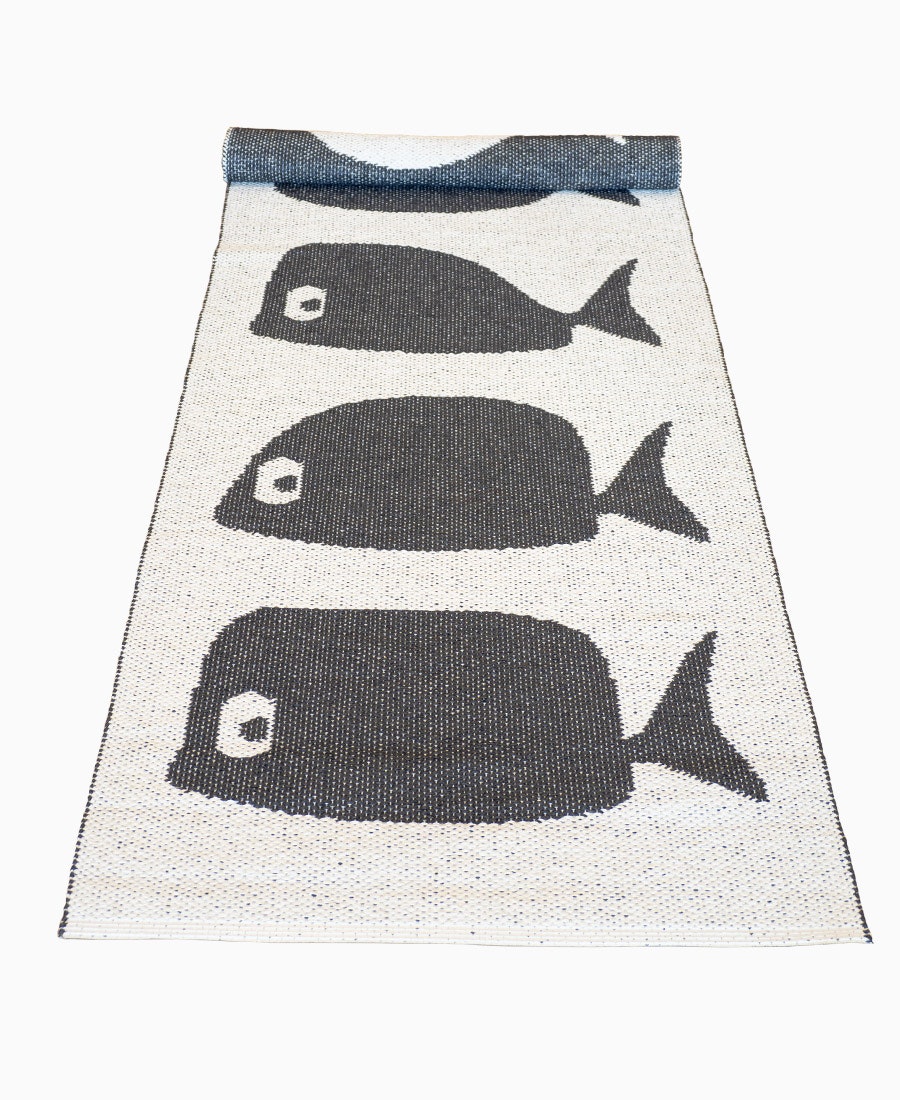 Matta Whale-svart/vit