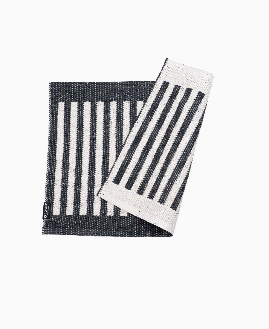 Dörr- badrumsmatta Stripes-svart/vit