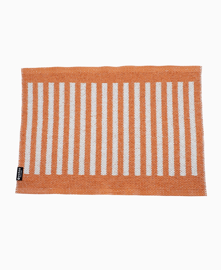 Dörr- badrumsmatta Stripes-orange/vit