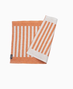 Dörr- badrumsmatta Stripes-orange/vit