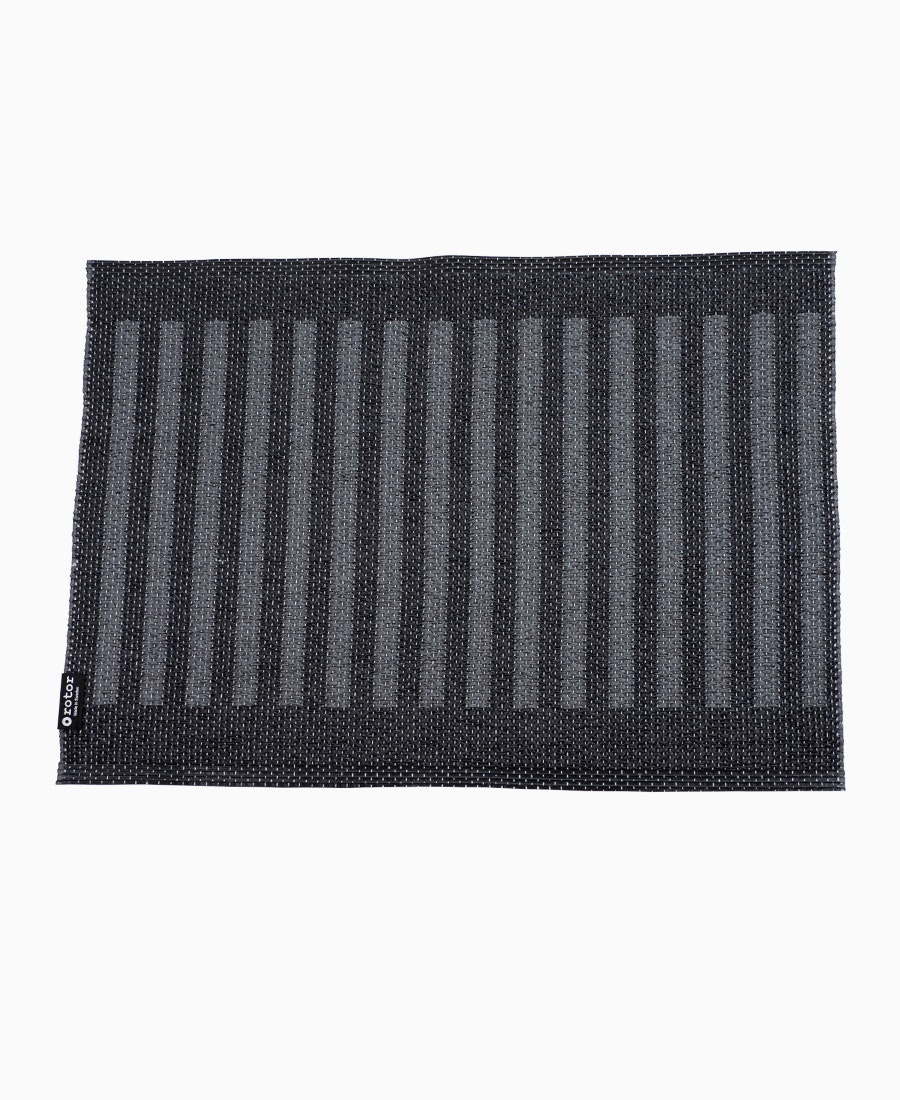 Dörr- badrumsmatta Stripes-svart/mörkgrått