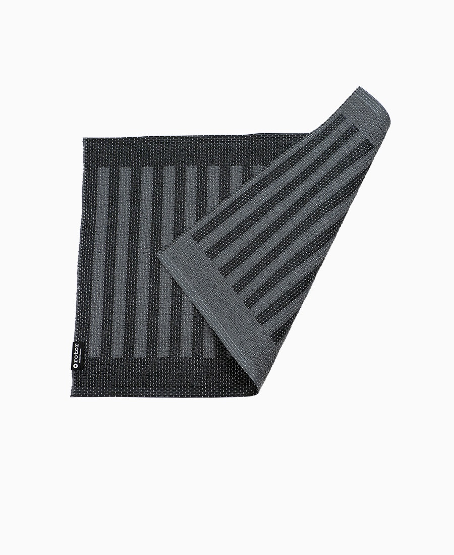 Dörr- badrumsmatta Stripes-svart/mörkgrått