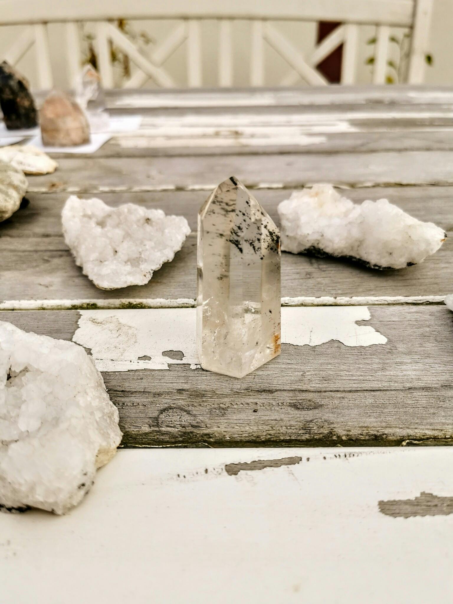 Unik bergkristall med inklusioner P400