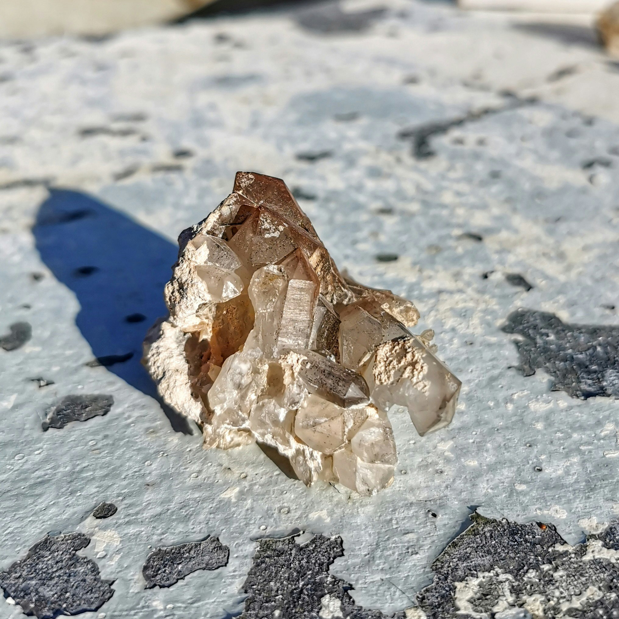 Mycket speciellt bergkristall kluster