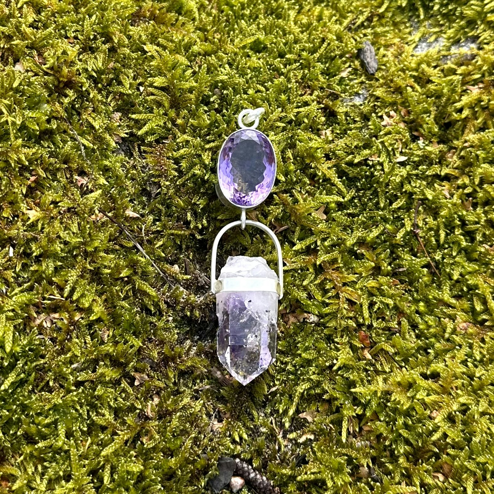 Faceted amethyst with Brandenberg amethyst