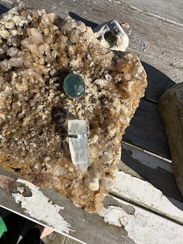 Large Aquamarine withvery special Lemurian crystal