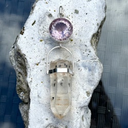 Stor Ametrin med mycket speciell bergkristall från Himalaya med spännande inklusioner