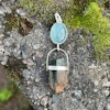 Aquamarine with raw green tourmaline