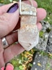 Krysokolla med mycket speciell scepter kristall i bergkristall