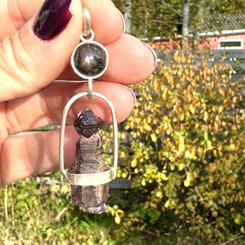 Star sapphire "black star" with Scepter crystal from Brandenberg