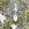 Grön turmalin med dubbel Herkimer diamant