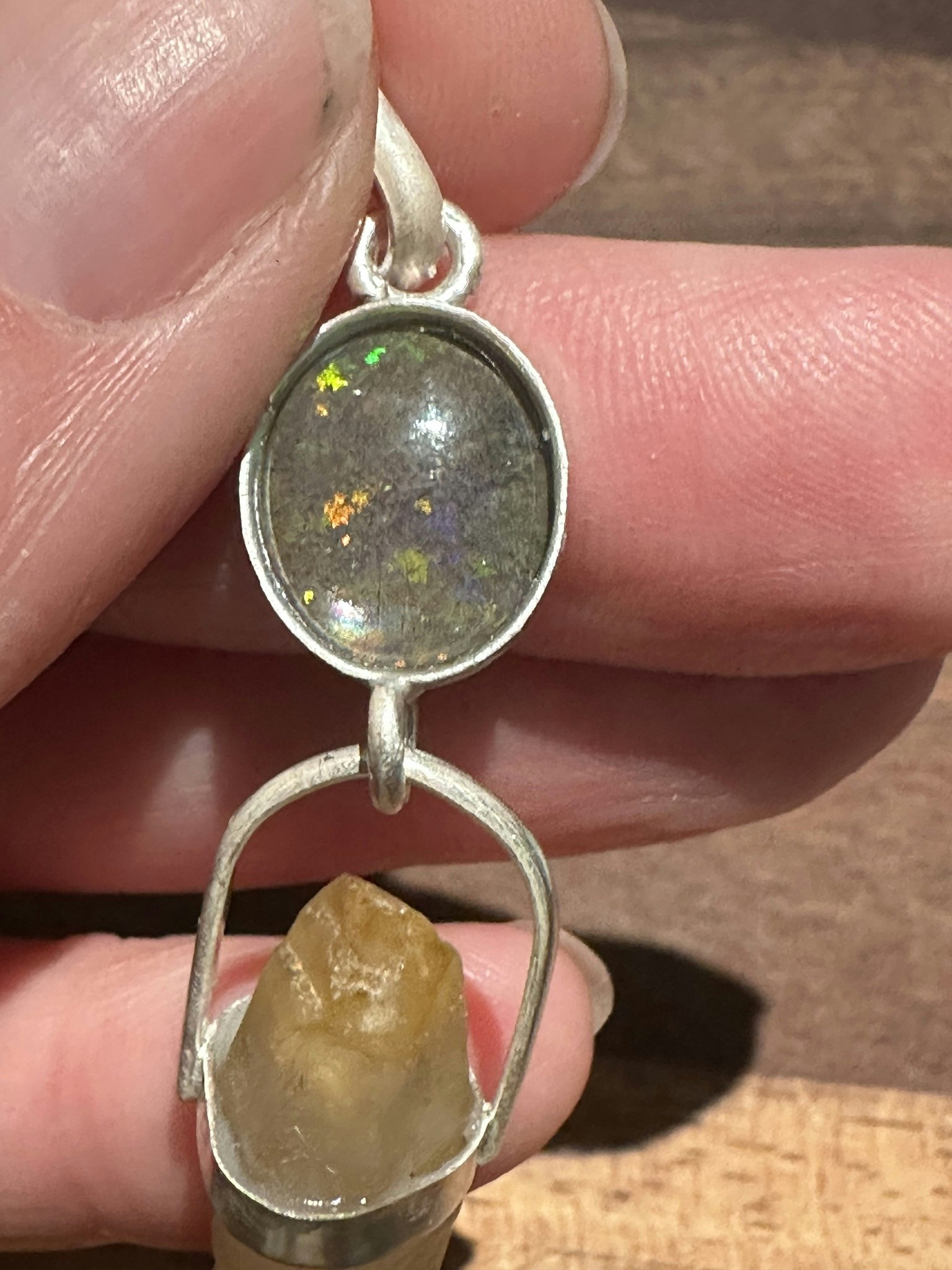 Opal from Australia with raw sapphire