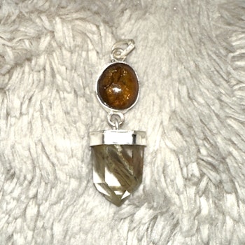 Brown Tourmaline with Amphibole Quartz