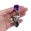 Amethyst with pink Lithium crystal