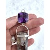 Amethyst with pink Lithium crystal