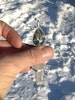 Green amethyst with double terminated Swedish clear quartz crystal