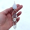 Priestess jewelry rainbow moonstone with double terminated purple and green amethyst