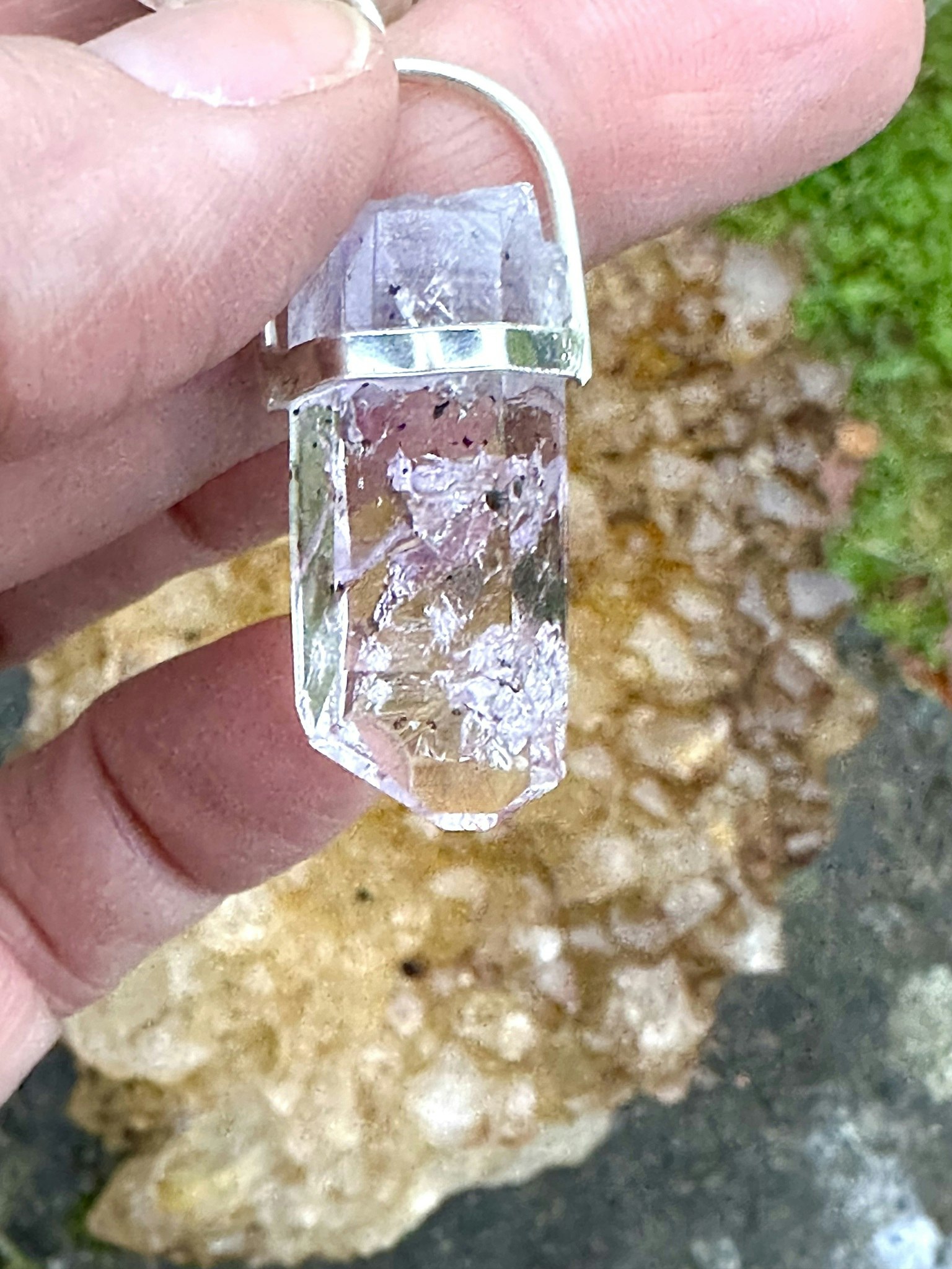 Star sapphire with Brandenberg amethyst