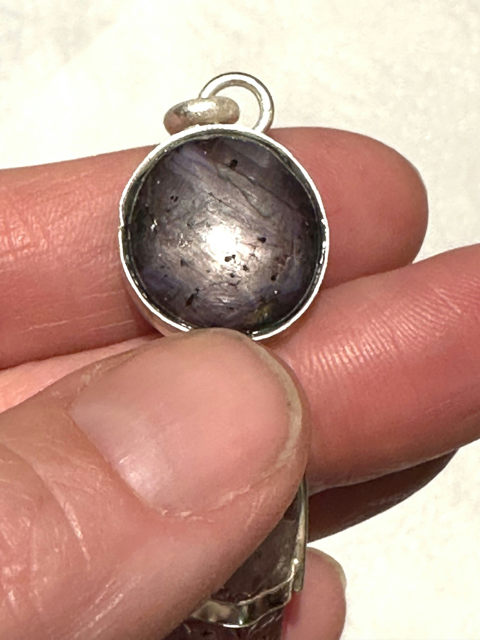 Star sapphire with Brandenberg amethyst