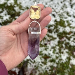 “The lighthouse” citrine with very special amethyst with hemstite inclusions