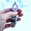 Faceted rose quartz with bright lodolite with exciting inclusions